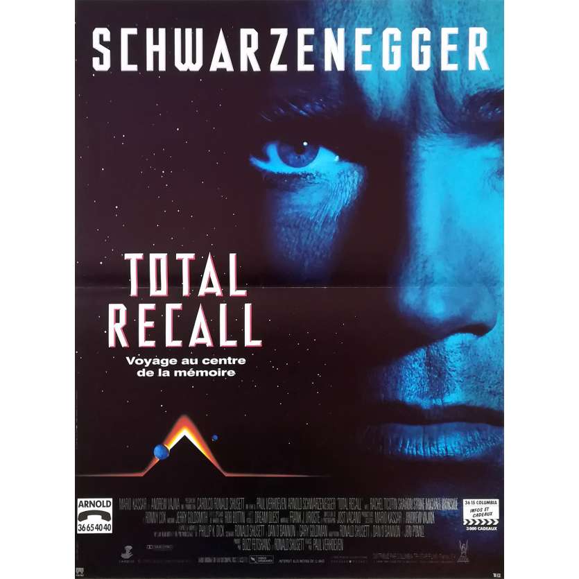 TOTAL RECALL French Movie Poster 15x21 - 1990 - Paul Verhoeven, Arnold Schwarzenegger