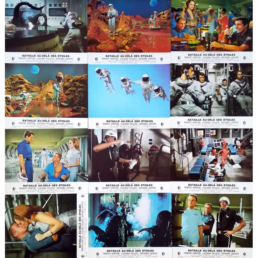 THE GREEN SLIME Original Lobby Cards x12 - 9x12 in. - 1968 - Kinji Fukasaku, Robert Horton