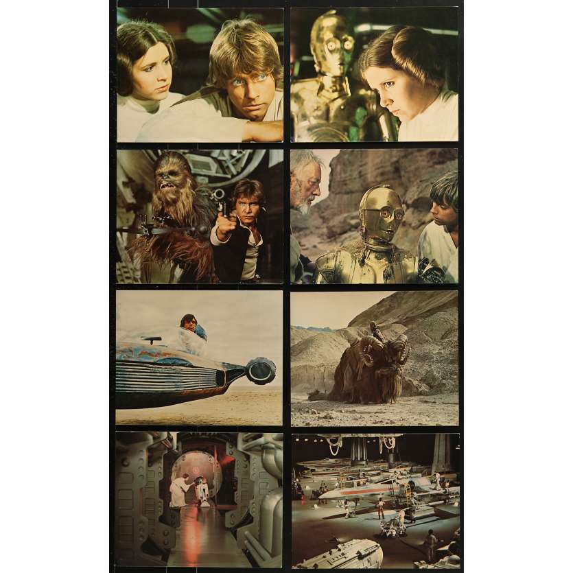 STAR WARS - A NEW HOPE Original Lobby Cards x8 - DeLuxe - 8x10 in. - 1977 - George Lucas, Harrison Ford