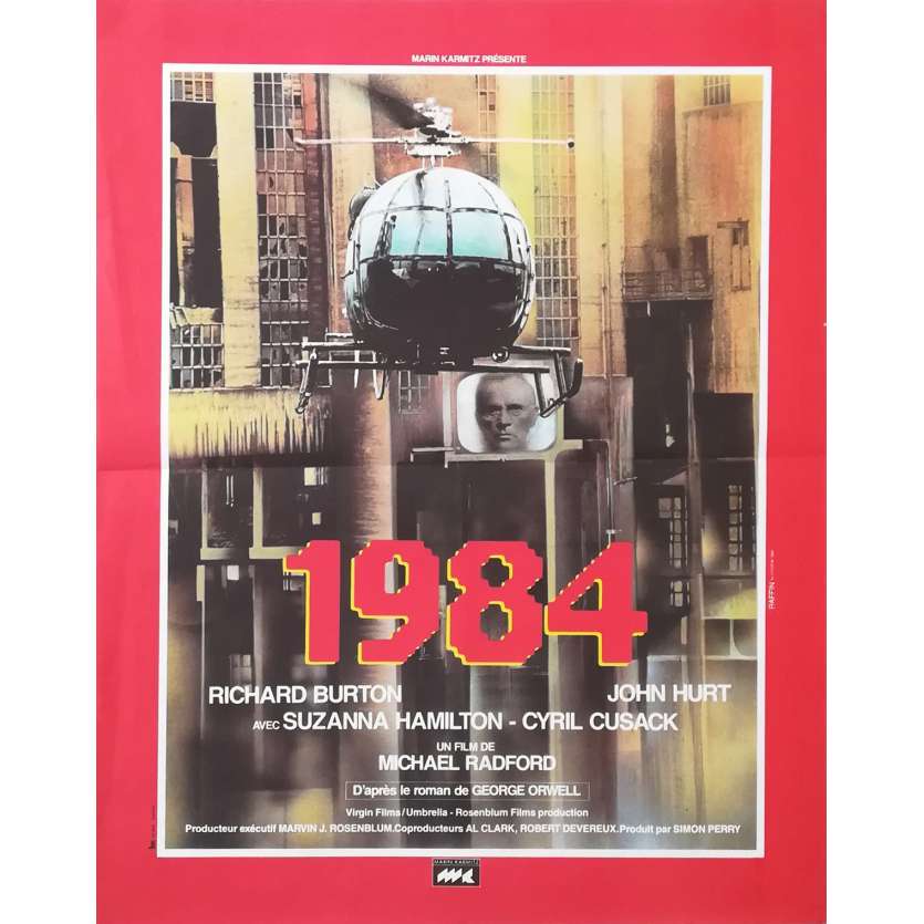 1984 Original Movie Poster  - 15x21 in. - 1984 - Michael Radford, John Hurt