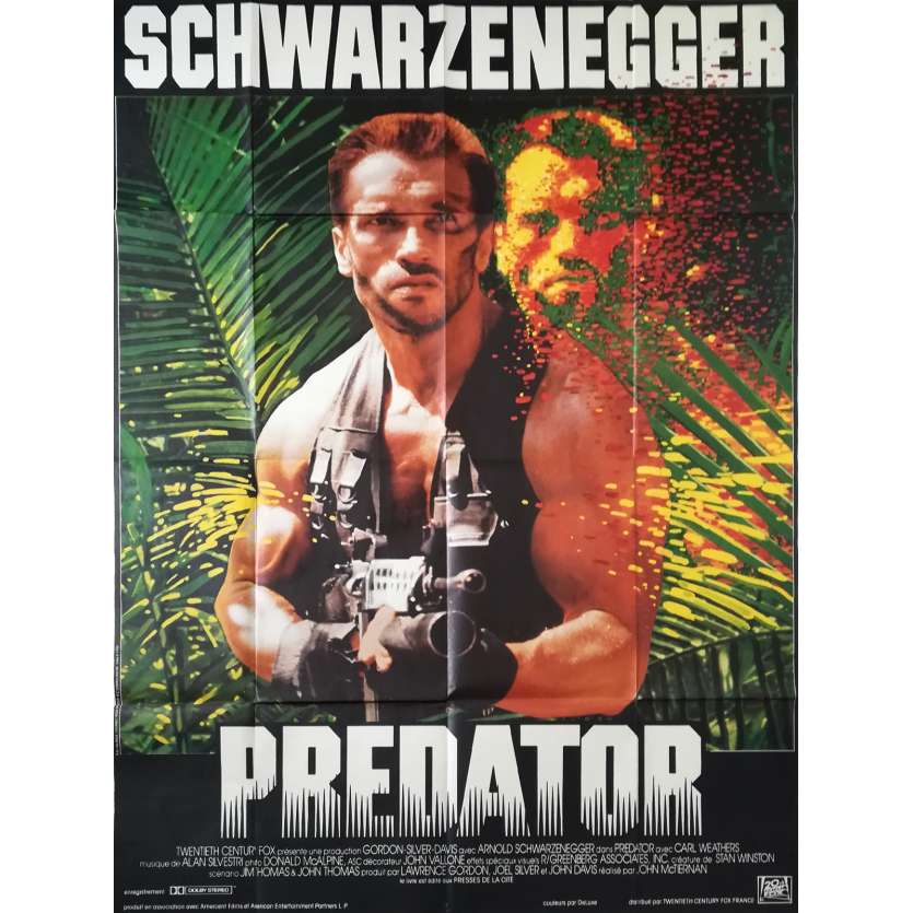 PREDATOR Affiche de film  - 120x160 cm. - 1987 - Arnold Schwarzenegger, John McTiernan