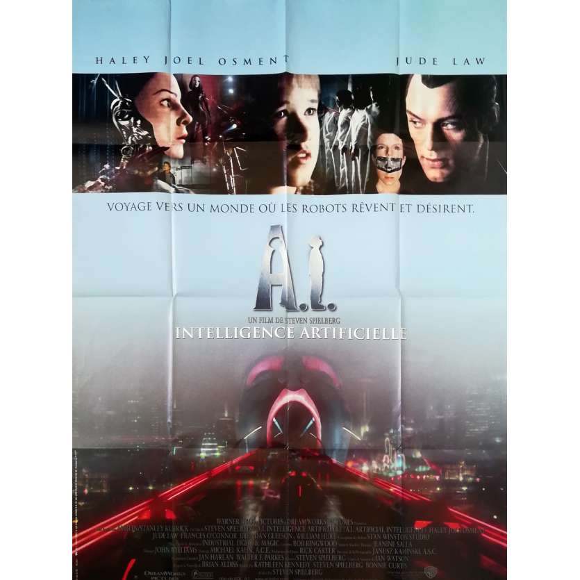 A.I. INTELLIGENCE ARTIFICIELLE Affiche de film - 120x160 cm. - 2001 - Jude Law, Steven Spielberg