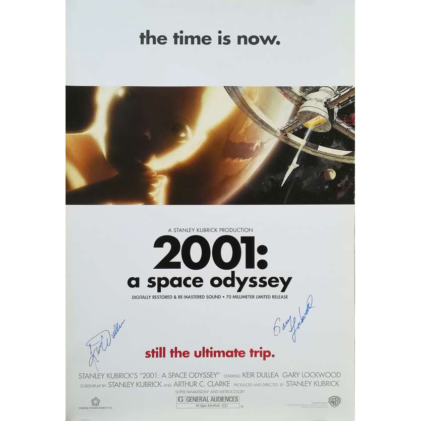 2001 L'ODYSSEE DE L'ESPACE Affiche signée - 69x102 cm. - R2000 - Keir Dullea, Stanley Kubrick