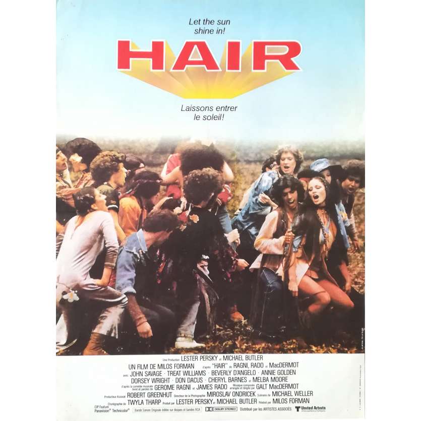 HAIR Original Movie Poster - 15x21 in. - 1979 - Milos Forman, John Savage