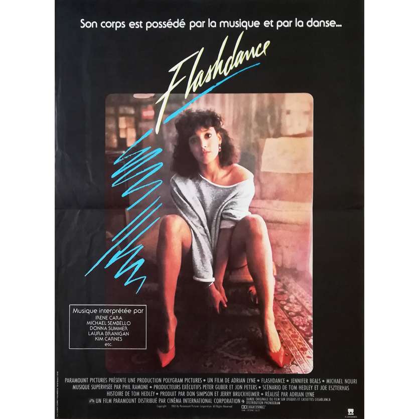 FLASHDANCE Original Movie Poster - 15x21 in. - 1983 - Adrian Lyne, Jennifer Beals