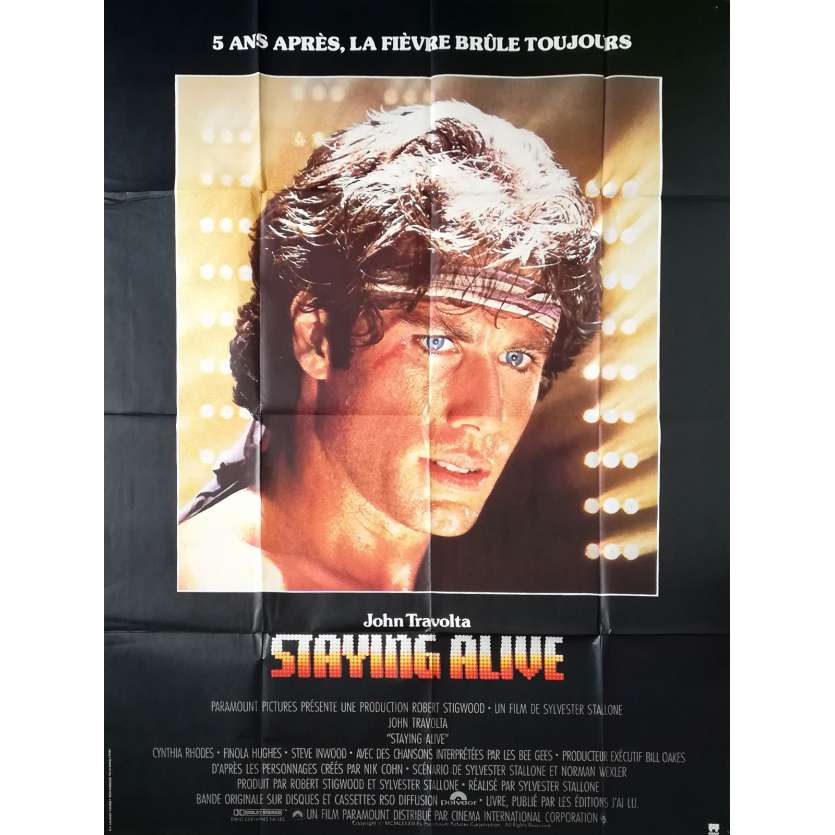 STAYING ALIVE Original Movie Poster  - 47x63 in. - 1983 - Sylvester Stallone, John Travolta