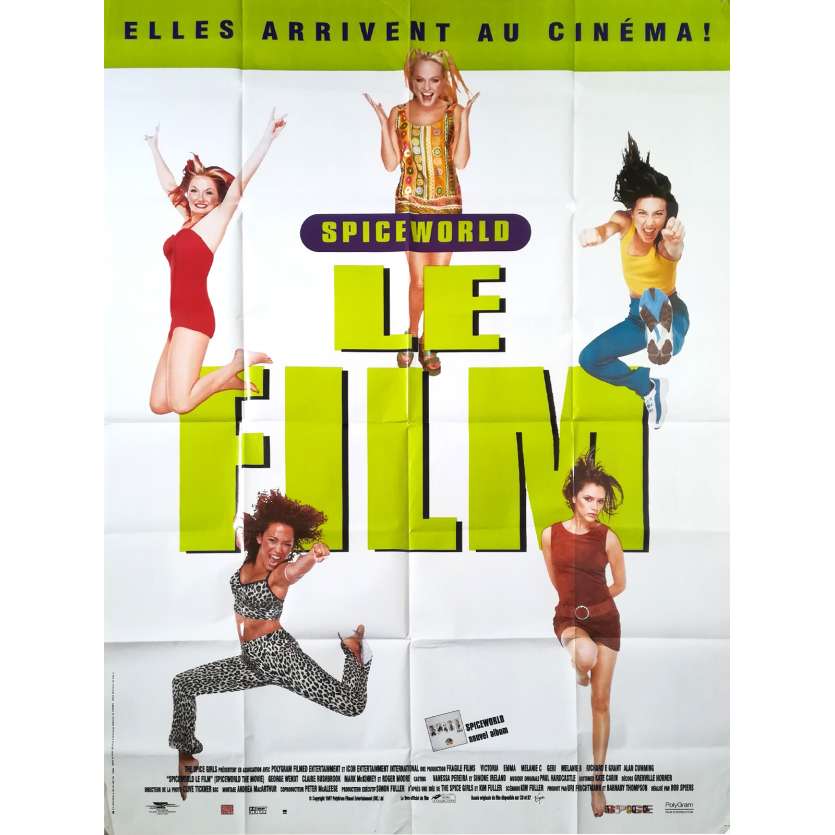 SPICE WORLD Original Movie Poster  - 47x63 in. - 1997 - Bob Spiers, The Spice Girls