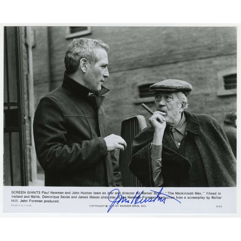 LE PIEGE Photo de presse US signée par John Huston !  - 20x25 cm. - 1973 - Paul Newman