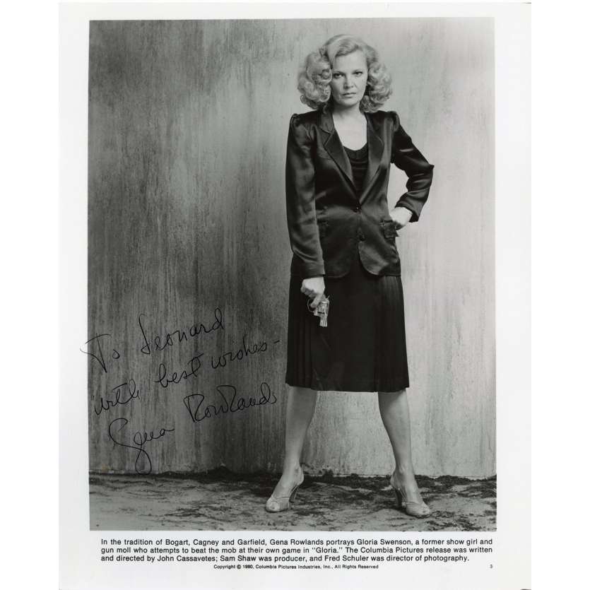 GLORIA Original Signed Photo  - 8x10 in. - 1980 - John Cassavetes, Gena Rowlands