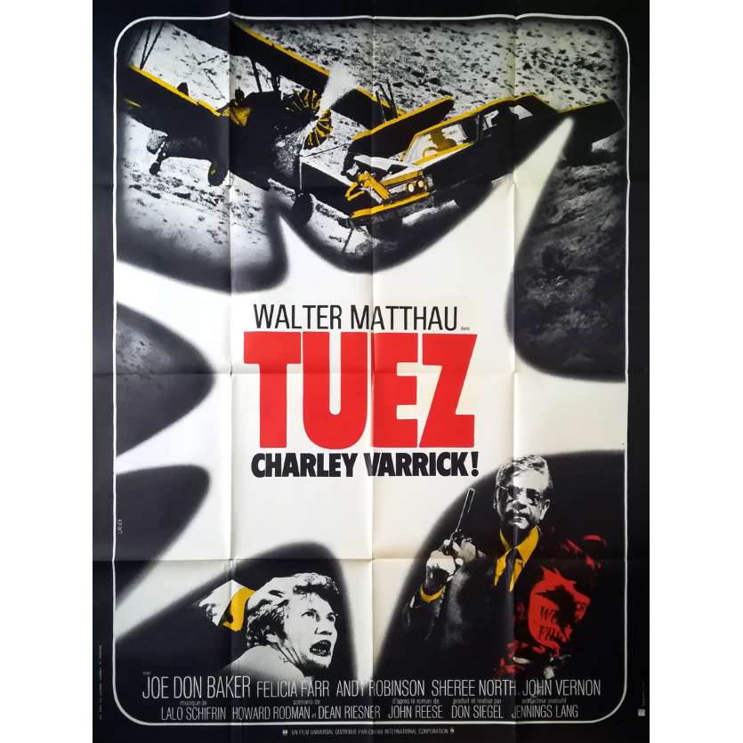 TUEZ CHARLEY VARRICK Affiche de film  - 120x160 cm. - 1973 - Walter Matthau, Don Siegel