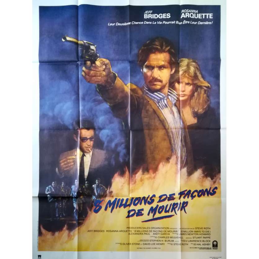 8 MILLIONS WAYS TO DIE Original Movie Poster  - 47x63 in. - 1986 - Hal Ashby, Jeff Bridges