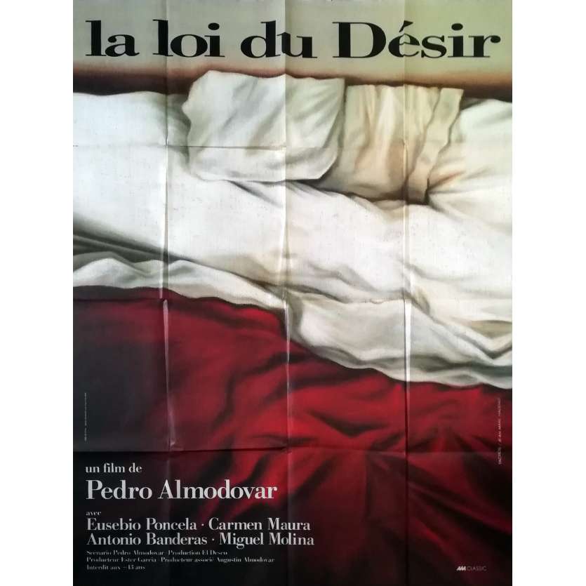 LA LOI DU DESIR Affiche de film - 120x160 cm. - 1987 - Carmen Maura, Pedro Almodovar