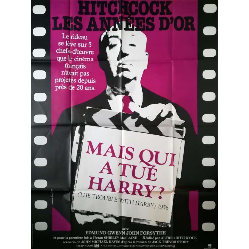 THE TROUBLE WITH HARRY Original Movie Poster - 47x63 in. - R1980 - Alfred Hitchcock, Shirley MacLaine