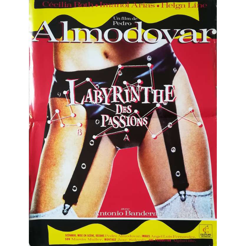 LABYRINTH OF PASSION Original Movie Poster  - 15x21 in. - 1982 - Pedro Almodovar, Cecilia Roth