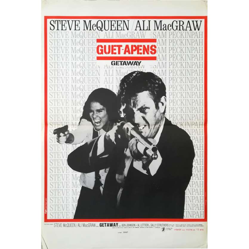 GUET-APENS Affiche de film  - 40x60 cm. - 1972 - Steve McQueen, Sam Peckinpah