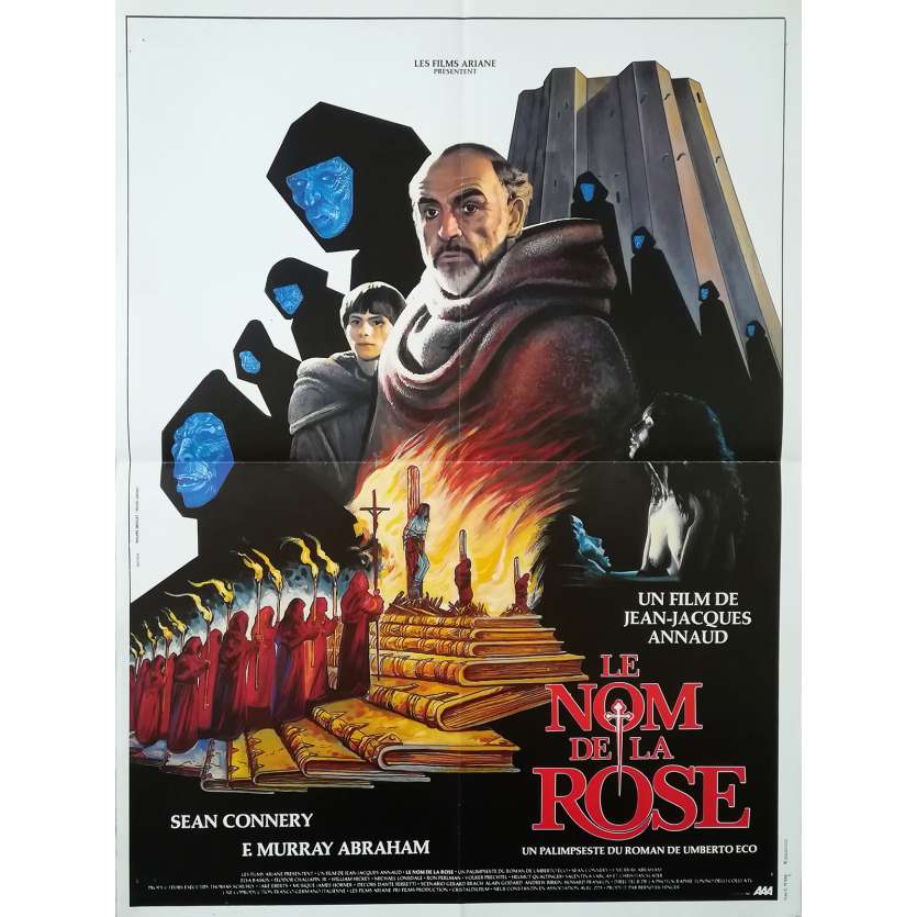 NAME OF THE ROSE Original Movie Poster  - 15x21 in. - 1987 - Jean-Jacques Annaud, Sean Connery