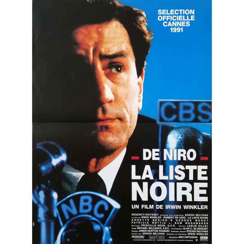 LA LISTE NOIRE Affiche de film  - 40x60 cm. - 1991 - Robert de Niro, Irwin Winkler