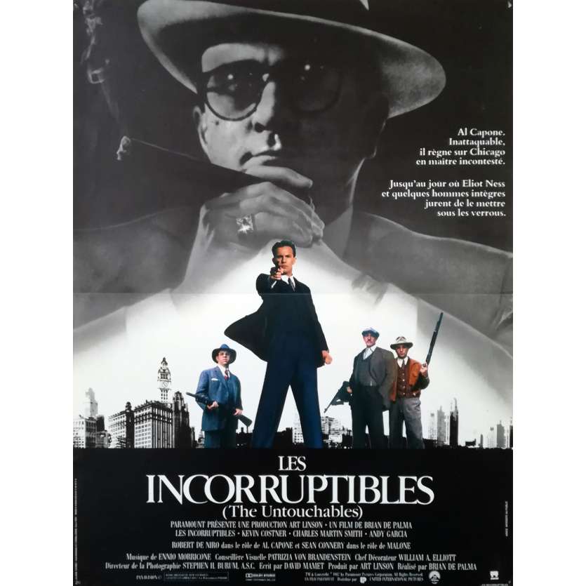 LES INCORRUPTIBLES Affiche de film - 40x60 cm. - 1987 - Kevin Costner, Brian de Palma