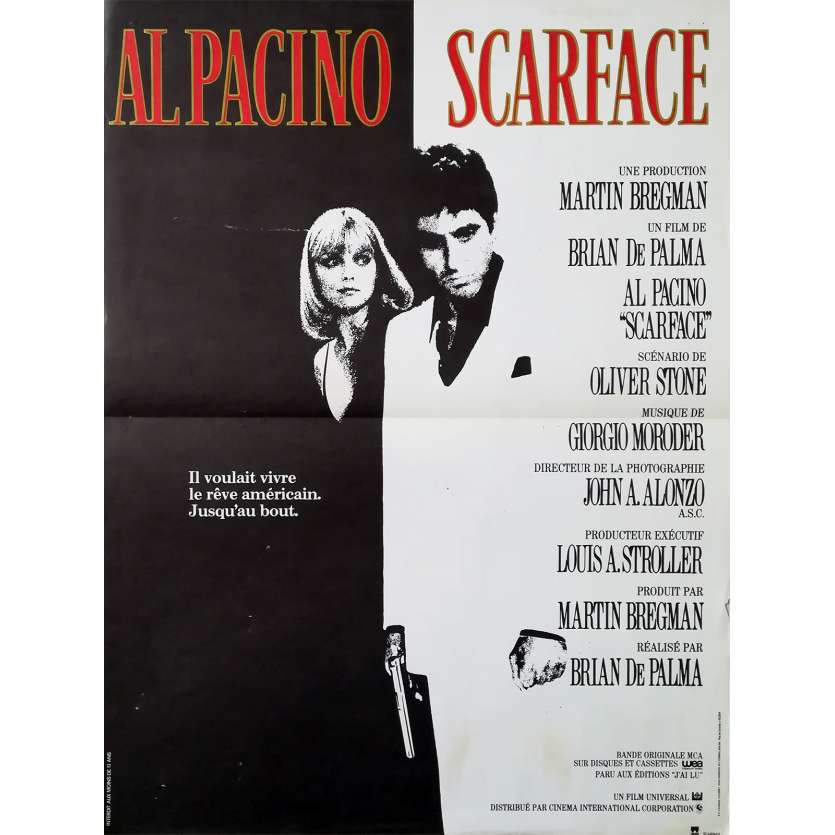 SCARFACE Affiche de film - 40x60 cm. - 1983 - Al Pacino, Brian de Palma