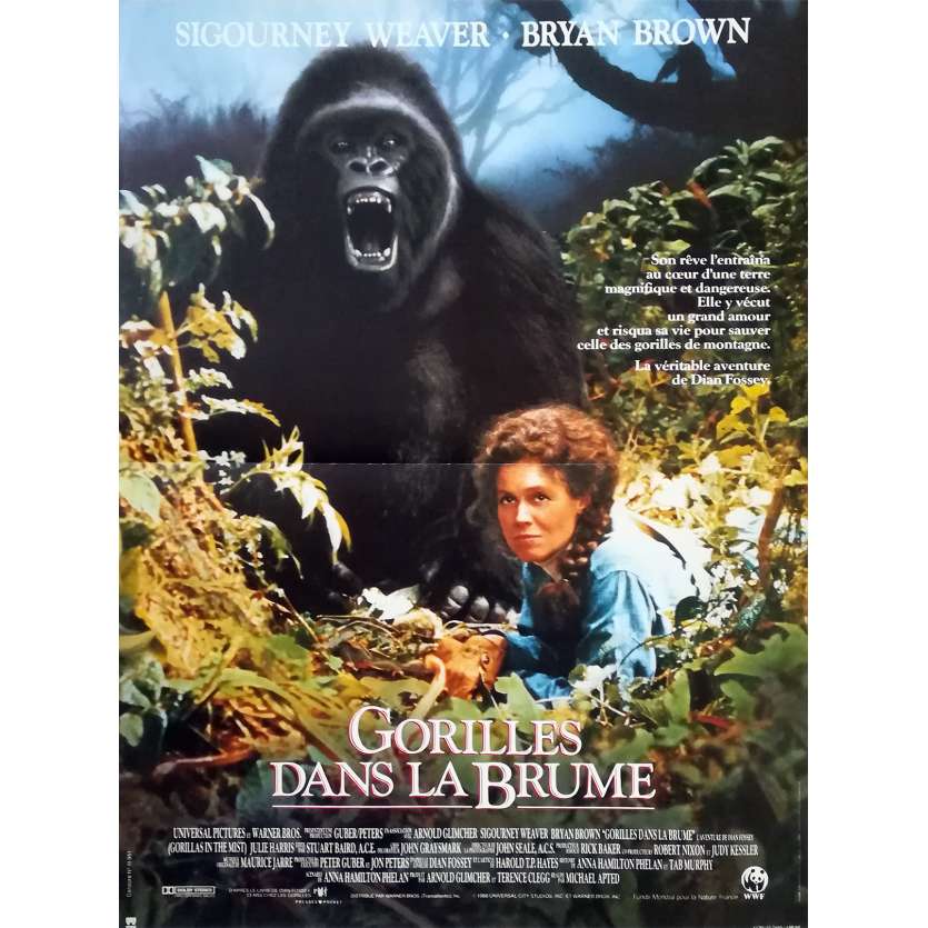 GORILLAS IN THE MIST Original Movie Poster  - 15x21 in. - 1988 - Michael Apted, Sigourney Weaver