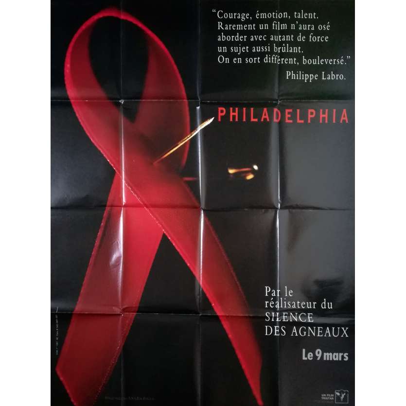 PHILADELPHIA Affiche de film  - 120x160 cm. - 1993 - Tom Hanks, Denzel Washington, Jonathan Demme