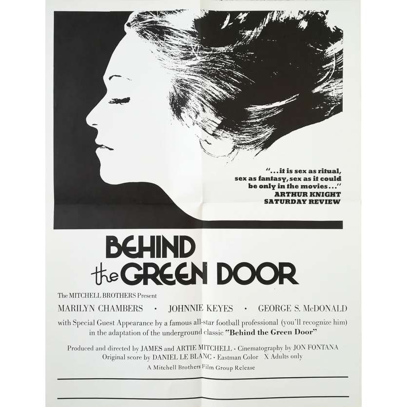 DERRIERE LA PORTE VERTE Affiche de film Prev. - 43x56 cm. - 1972 - Marilyn Chambers, Mitchell Bros