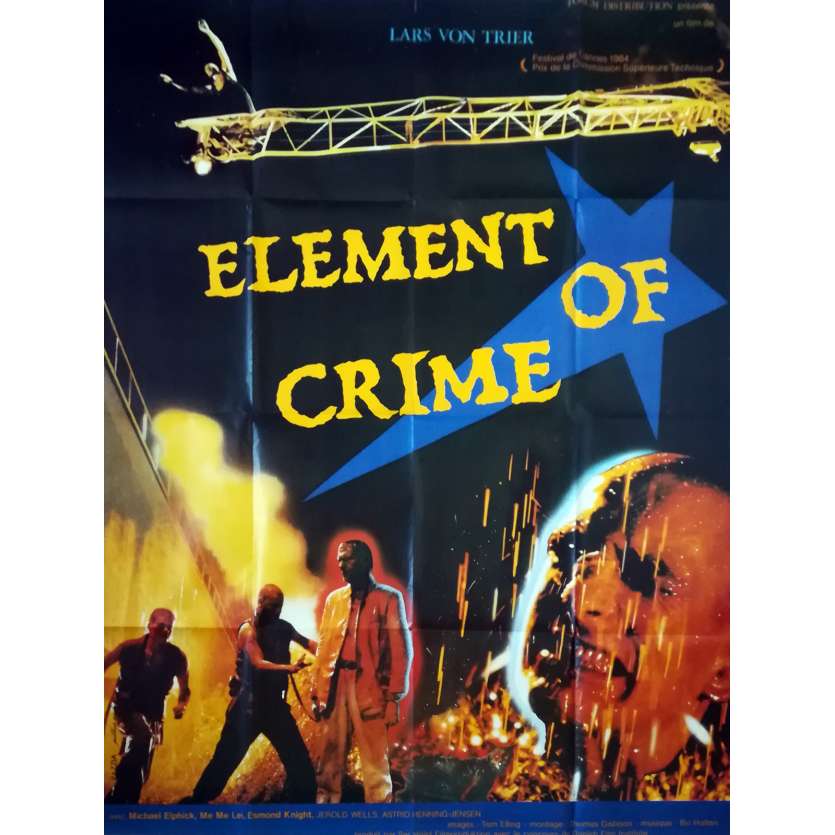 ELEMENT OF CRIME Original Movie Poster  - 47x63 in. - 1984 - Lars Von Trier, Michael Elphick