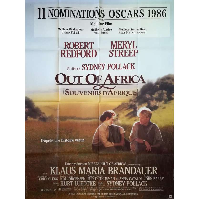 OUT OF AFRICA Original Movie Poster  - 47x63 in. - 1985 - Sidney Pollack, Robert Redford
