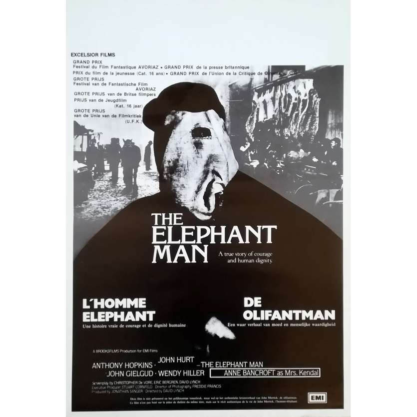 ELEPHANT MAN Affiche de film - 35x55 cm. - 1980 - John Hurt, David Lynch