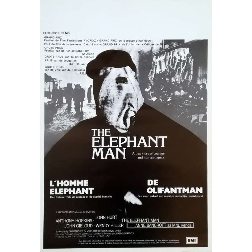 ELEPHANT MAN Affiche de film  - 35x55 cm. - 1980 - John Hurt, David Lynch