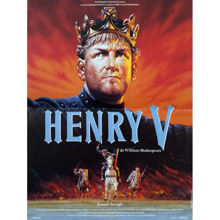 HENRY V Original Movie Poster  - 15x21 in. - 1989 - Kenneth Branagh, Derek Jacobi