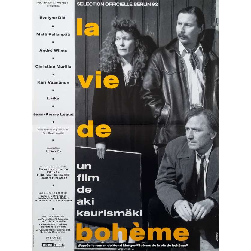 LA VIE DE BOHEME Affiche de film  - 40x60 cm. - 1992 - Matti Pellonpää, Aki Kaurismäki