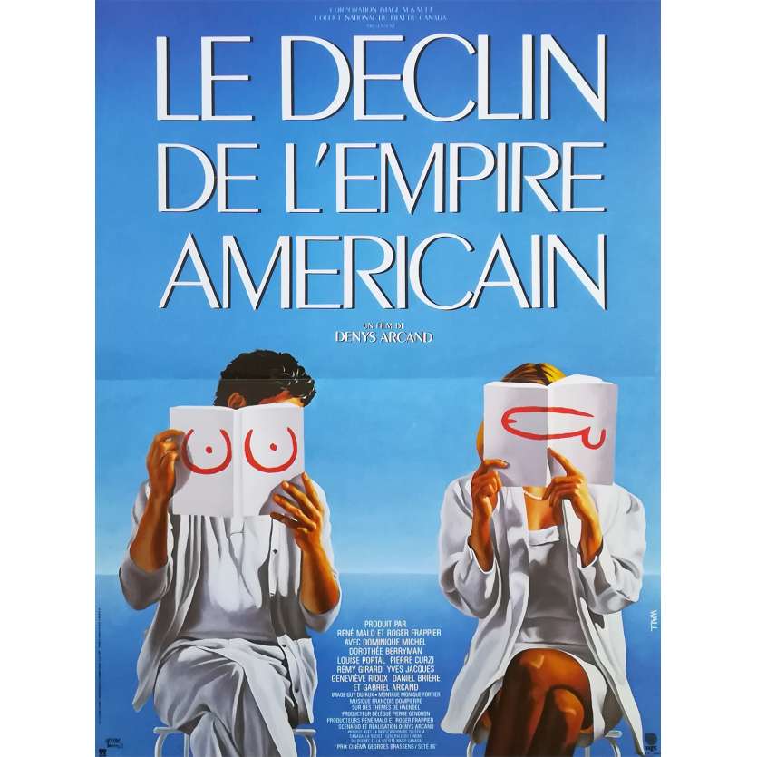 LE DECLIN DE L'EMPIRE AMERICAIN Affiche de film  - 40x60 cm. - 1986 - Dominique Michel, Denys Arcand