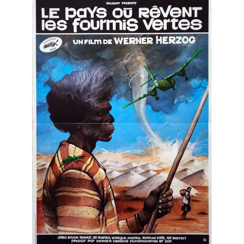 LE PAYS OU REVENT LES FOURMIS VERTES Affiche de film - 40x60 cm. - 1984 - Bruce Spence, Werner Herzog