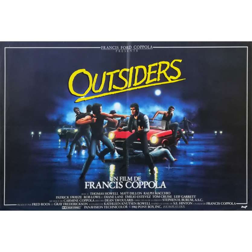 THE OUTSIDERS Original Movie Poster  - 15x21 in. - 1983 - Francis Ford Coppola, Matt Dillon