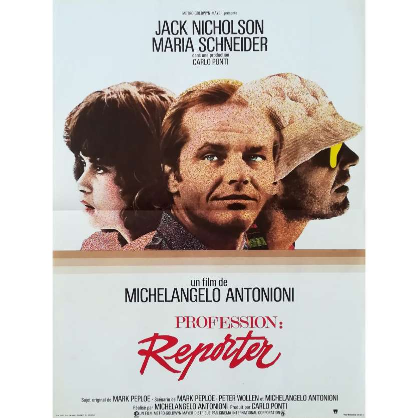 THE PASSENGER Original Movie Poster  - 15x21 in. - 1975 - Michelangelo Antonioni, Jack Nicholson