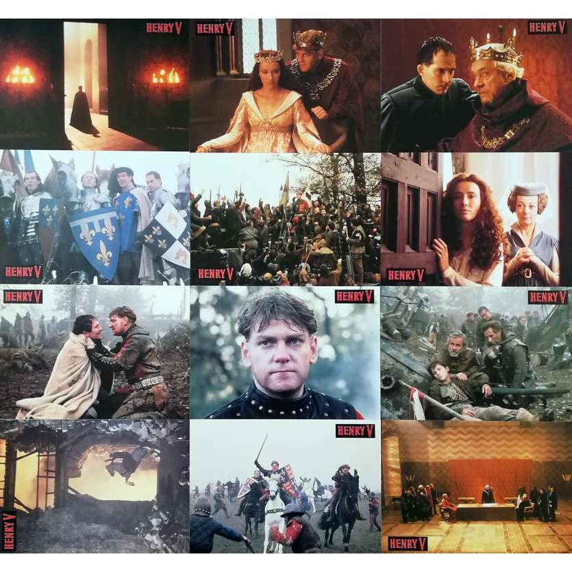 HENRY V Original Lobby Cards x12 - 9x12 in. - 1989 - Kenneth Branagh, Derek Jacobi