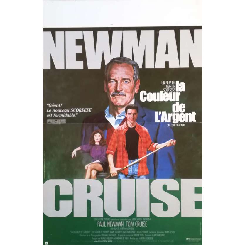 LA COULEUR DE L'ARGENT Affiche de film  40x60 - 1986 - Paul Newman, Martin Scorsese