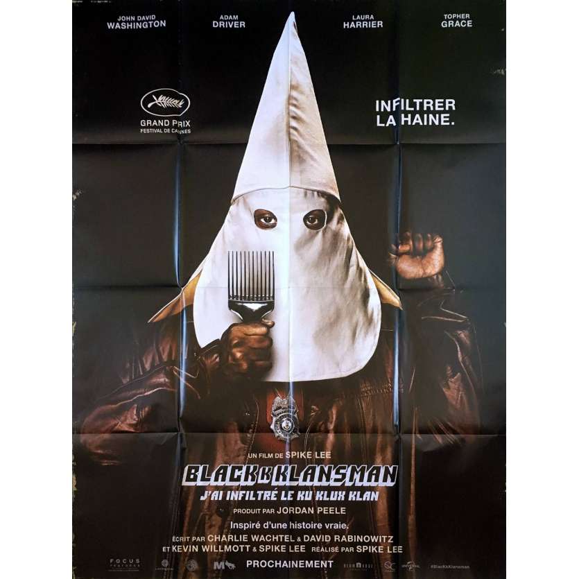 BLACKKKLANSMAN French Movie Poster - 47x63 in. - 2018 - Spike Lee, Adam Driver