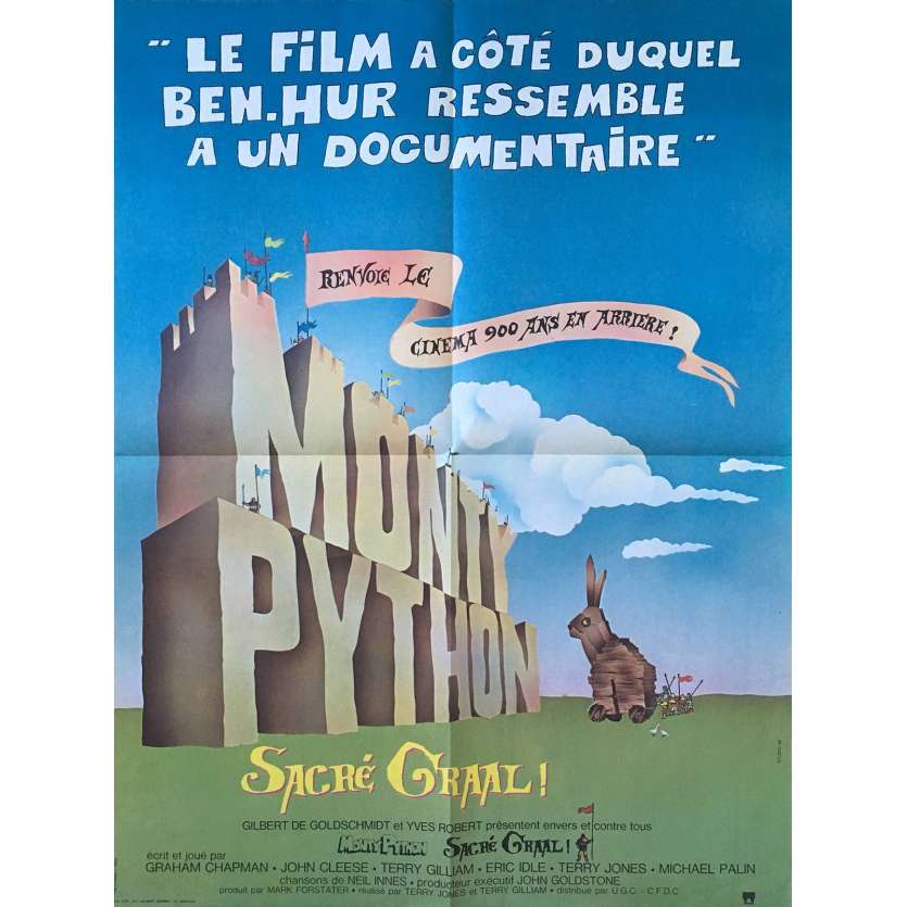 MONTY PYTHON AND THE HOLY GRAIL Movie Poster 23x32 in. French - 1975 - Terry Gilliam, John Cleese
