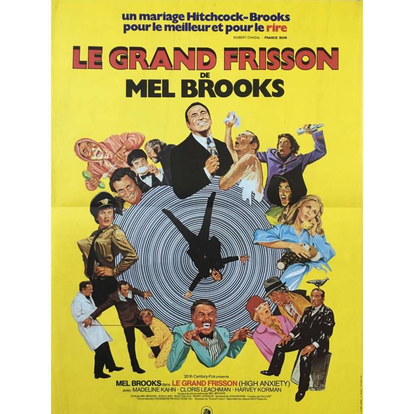 HIGH ANXIETY Movie Poster 15x21 in. French - 1977 - Mel Brooks, Madeline Kahn