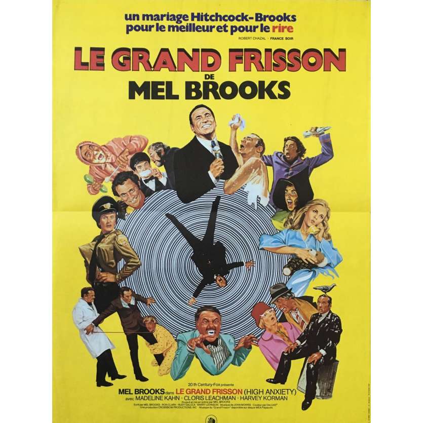 HIGH ANXIETY Movie Poster  15x21 in. French - 1977 - Mel Brooks, Madeline Kahn