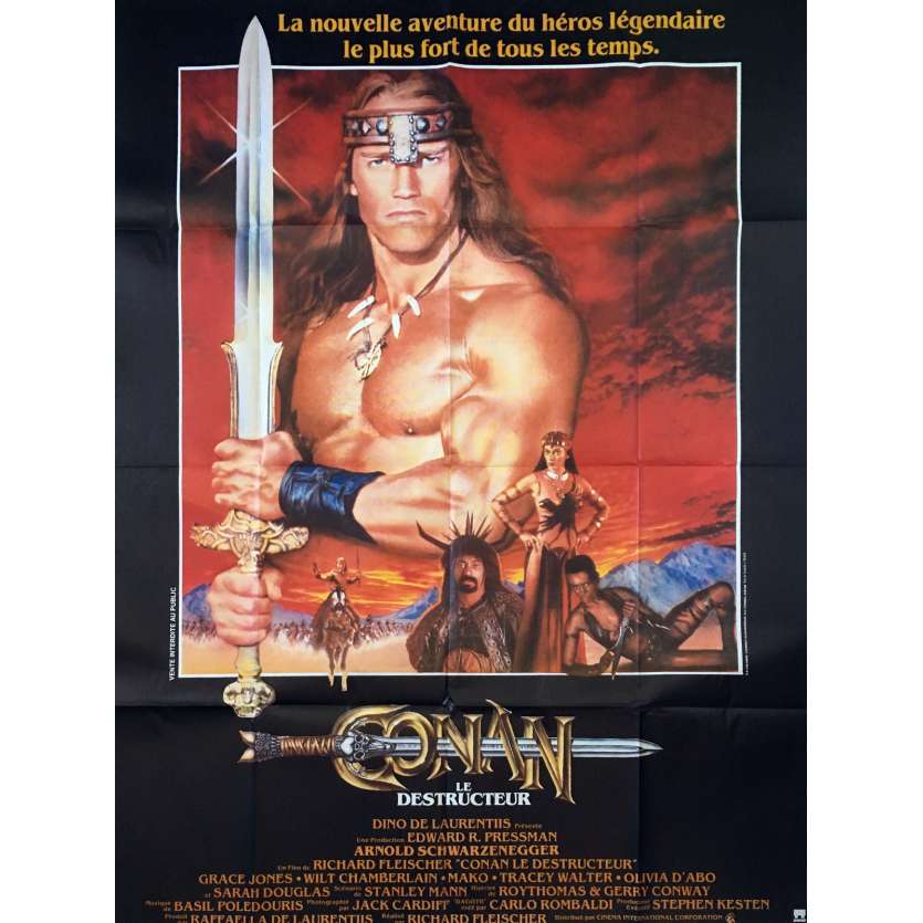 CONAN THE DESTROYER Original Movie Poster  - 47x63 in. - 1984 - Richard Fleisher, Arnold Schwarzenegger