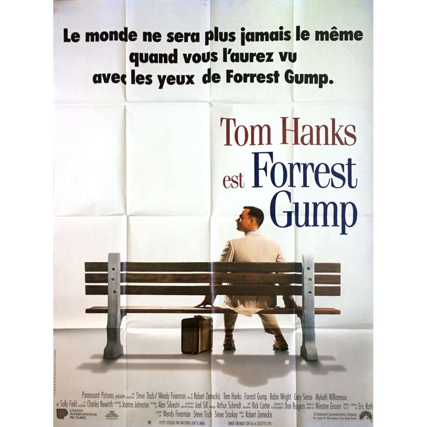 FORREST GUMP Affiche de film  - 120x160 cm. - 1994 - Tom Hanks, Robert Zemeckis
