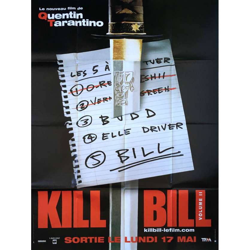 KILL BILL 2 Affiche de film Prev. - 120x160 cm. - 2004 - Uma Thurman, Quentin Tarantino