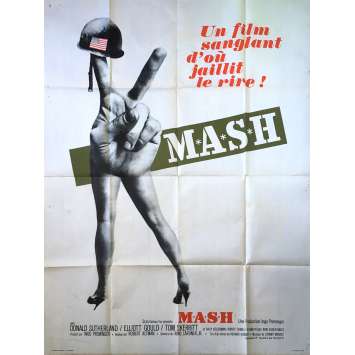 MASH Affiche de film Titre vert - 120x160 cm. - 1972 - Donald Sutherland, Robert Altman