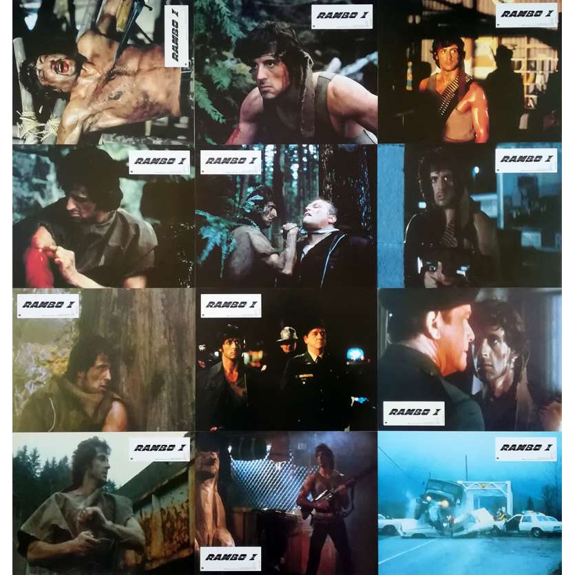 RAMBO - FIRST BLOOD Original Lobby Cards x12 - 9x12 in. - 1982 - Ted Kotcheff, Sylvester Stallone