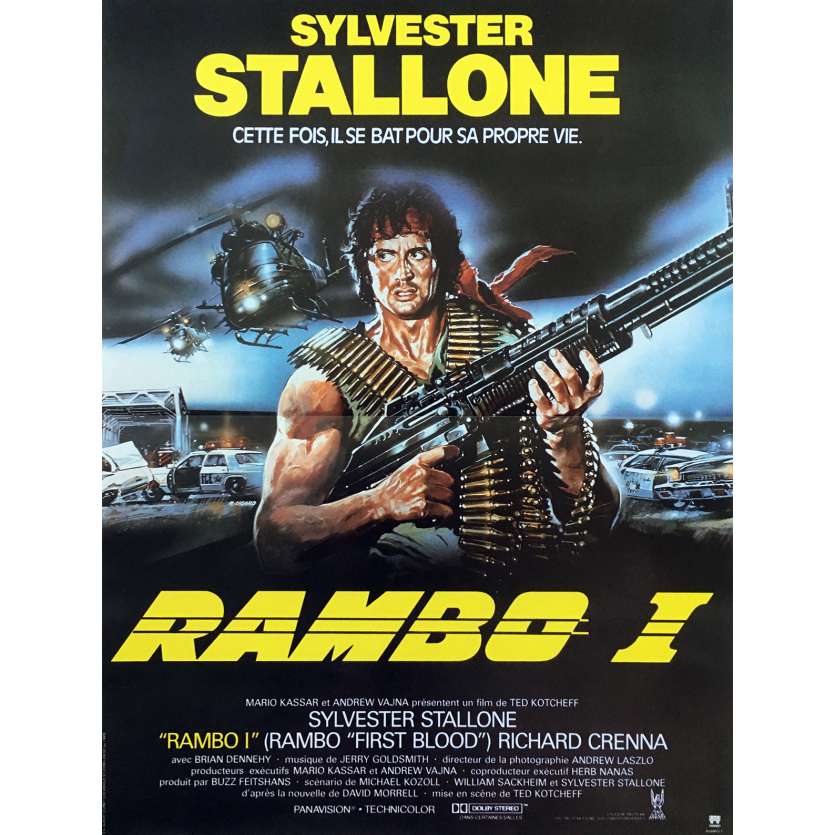 RAMBO Affiche de film - 40x60 cm. - R1989 - Sylvester Stallone, Ted Kotcheff