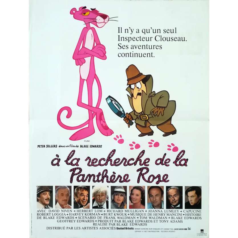 A LA RECHERCHE DE LA PANTHERE ROSE Affiche de film - 40x60 cm. - 1982 - Peter Sellers, Blake Edwards