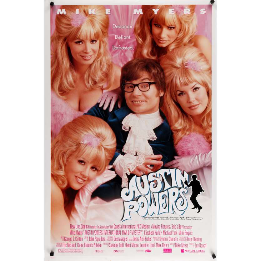 AUSTIN POWERS Affiche de film - 69x102 cm. - 1997 - Mike Myers, Jay Roach